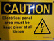 SIGN Electrical panel area must be kept clear at all times