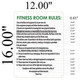 SIGNAGE Fitness Room Rules  ( Aluminium 116)