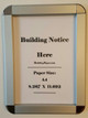 Compliance sign Hallway/Lobby Notice Frame A4- Chrome !!! ( Heavy Duty - Aluminum)