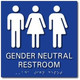 Gender Neutral Symbols Restroom Wall Sign Tactile Signs  Ada sign