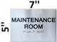 Maintenance Room  Braille sign -Tactile Signs The Sensation line  Braille sign