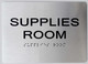 Supplies Room ADA-Sign -Tactile Signs The Sensation line  Braille sign