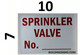 SIGN Sprinkler Valve Number
