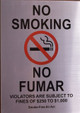 No Smoking English/Spanish Signage Smoke Free Act