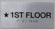 Star Floor Number 1 Sign  -Tactile Touch   Braille sign - The Sensation line -Tactile Signs   Braille sign