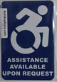 Assistance Available Upon Request Sign -The Pour Tous Blue LINE