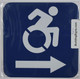 ADA-ACCESSIBLE Symbol Right Arrow SIGN -Tactile Signs  -The Pour Tous Blue LINE Ada sign