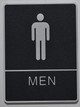 Ada Sign MEN ACCESSIBLE Restroom Sign- BLACK- BRAILLE - The Leather Sheffield ADA line Black