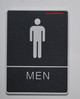 Braille sign MEN ACCESSIBLE Restroom Sign- BLACK- BRAILLE - The Leather Sheffield ADA line