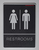 Ada Sign ACCESSIBLE Restrooms Sign- BLACK- BRAILLE - The Leather Sheffield ADA line