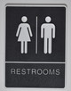 ACCESSIBLE Restrooms Sign- BLACK- BRAILLE - The Leather Sheffield ADA line Braille sign