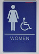 Ada Sign WOMEN ACCESSIBLE Restroom Sign- BLACK- BRAILLE - The Leather Sheffield ADA line