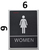 WOMEN Restroom Sign- The Standard ADA line, Black