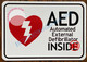 AED AUTOMATED EXTERNAL DEFIBRILLATOR INSIDE SIGN