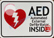 AED AUTOMATED EXTERNAL DEFIBRILLATOR INSIDE SIGN