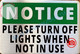 NOTICE PLEASE TURN OFF LIGHTS WHEN NOT IN USE SIGN