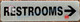 RESTROOMS RIGHT SIGN