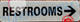 RESTROOMS RIGHT SIGN