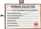 GARBAGE COLLECTION SIGN