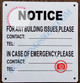 NOTICE FOR ANY BUILDING ISSUES PLEASE CONTACT_ SIGN