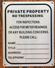 PRIVATE PROPERTY NO TRESPASSING SIGN