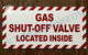 Gas Shut Off Valve Located Inside Sign