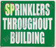 SPRINKLERS Throughout Building Sign