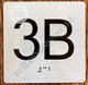 Apartment Number 3B Sign with Braille and Raised Number