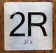 Apartment Number 2R Sign with Braille and Raised Number