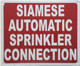 Siamese Automatic Sprinkler Connection Sign