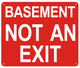 Signage Basement NOT an EXIT