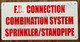 Sign F.D. Connection Combination System Sprinkler and Standpipe