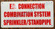 Signage F.D. Connection Combination System Sprinkler and Standpipe