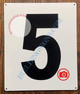 Signage Large Number 5  -Metal  - Parking LOT Number