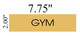 SIGN GYM  - Gold BACKGROUND  WITH SELF ADHESIVE STICKER FOR INDOOR USE