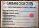 Garbage Collection Dates Sign - HPD Sign (Brush Aluminum, Size 7x10 inch, 4 Holes)