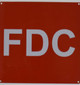 FDC Sign - FIRE Department Connection Sign (Red,10x10,Aluminium Rust Free)