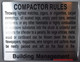 Compactor Rules Sign