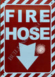 Sign FIRE Hose Arrow Down