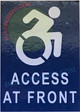 Sign Access at Front STICKERSTICKER