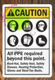 Signage CAUTION: ALL PPE REQUIRED BEYOND THIS POINT