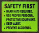 Safety First -Hard Hats Required USE Proper PPE Signage