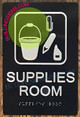 Sign Supplies Room  -Braille  with Raised Tactile Graphics and Letters