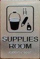 Supplies Room Signage -Braille Signage with Raised Tactile Graphics and Letters