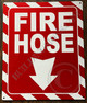 Signage FIRE Hose Arrow Down