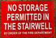 NO Storage Permitted in The STAIRWELL by The Order of The FIRE Department Signage