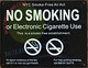 NYC Smoke free Act Sign "No Smoking or Electric cigarette Use"-FOR ESTABLISHMENT -bLACK ROCK LINE