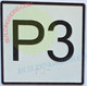 Elevator Floor Number P3 Sign- Elevator JAMB Plate Floor P3 Sign