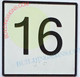 SIGNAGE Elevator Floor Number 16 SIGNAGE- Elevator JAMB Plate Floor 16