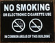 NYC Smoke Free Act "No Smoking or Electric Cigarette Use